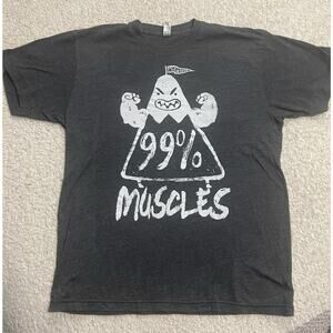 American Apparel Unisex Size M 1% Talent 99% Muscles Short Sleeve T-Shirt Black